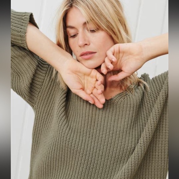 NWT Jenni Kayne Cotton Cabin Sweater - Sage - Picture 4 of 4